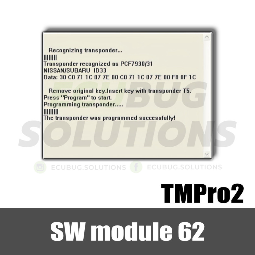 TMPro module 62 - Key copier for ID11 ID12 ID13 SAAB and ID33 fixed keys