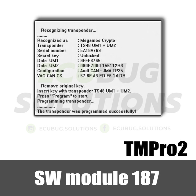 TMPro module 187 - Key copier for some Megamos crypto transponders