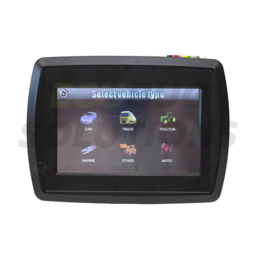 Front view of the VF2 Flasher – 7" touchscreen with intuitive user interface