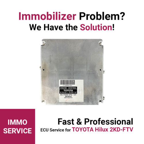 Denso 2KD-FTV ECU Service for Toyota Hilux – Immobilizer Data Reading & Emulator Setup