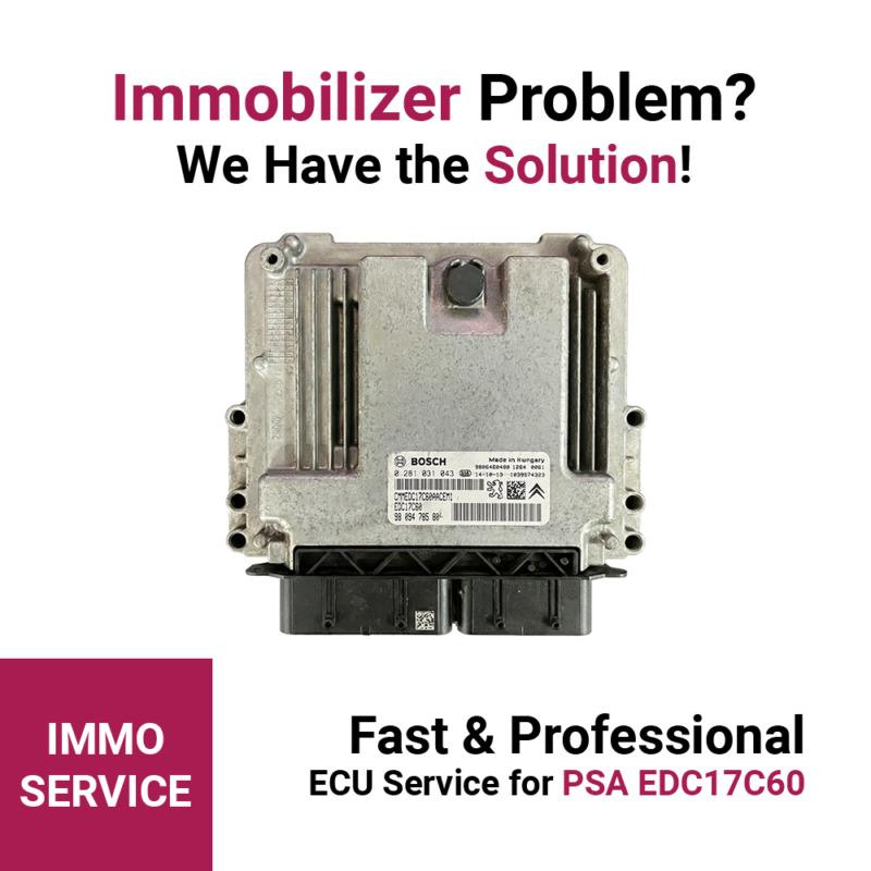 Bosch EDC17C60 ECU Service for PSA (Peugeot, Citroën, DS) — Immobilizer Data Reading & Emulator Setup